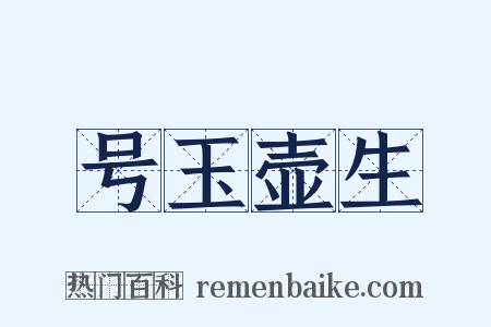 号玉壶生是什么意思的图片